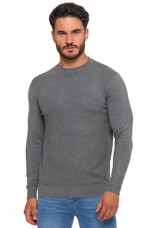 Sweter Męski Elegancki Modny Okrągły Dekolt Klasyczny Wiskoza MORAJ 