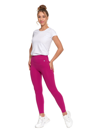 SPORTOWE LEGGINSY DAMSKIE WYSOKI STAN GŁADKIE KRYJĄCE MODELUJĄCE MORAJ