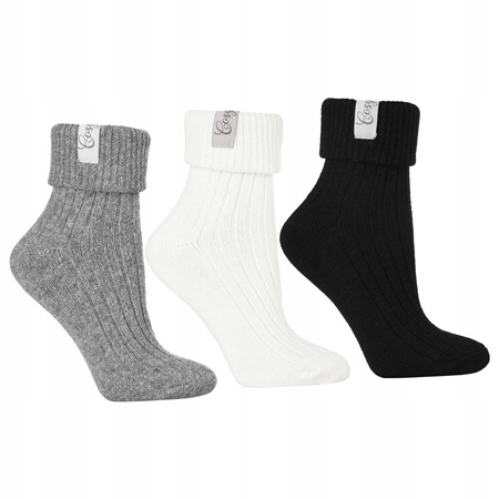 Ciepłe Skarpety z Wełną Damskie Skarpetki Prążkowane 3-PAK MORAJ