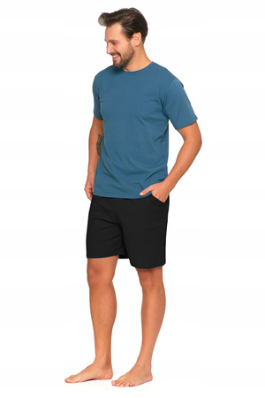 PIŻAMA MĘSKA Dwuczęściowa T-Shirt z Krótkim Rękawem Szorty Gładka MORAJ 