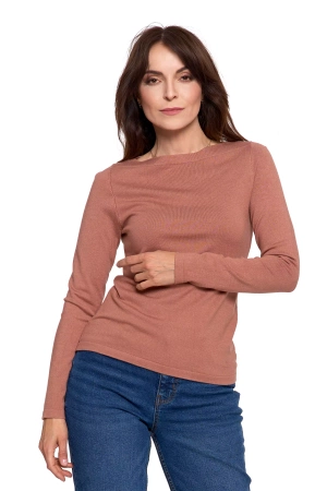 SWETER DAMSKI CIENKI SWETEREK WISKOZOWY DOPASOWANY GŁADKI MORAJ