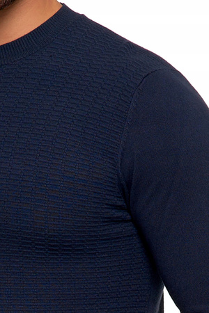 Sweter Męski Elegancki Modny Okrągły Dekolt Klasyczny Wiskoza MORAJ 