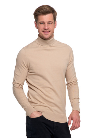 ELEGANCKI SWETER MĘSKI CIENKI GOLF KLASYCZNY GŁADKI DOPASOWANY MORAJ