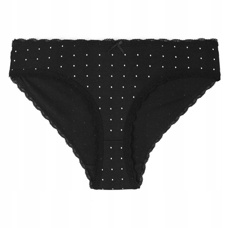 Figi Damskie Klasyczne Bawełniane Bikini Koronka w Kropki MORAJ 3-pak 