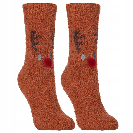 Ciepłe SKARPETY ŚWIĄTECZNE Renifery PREZENT NA ŚWIĘTA MORAJ 2-PAK