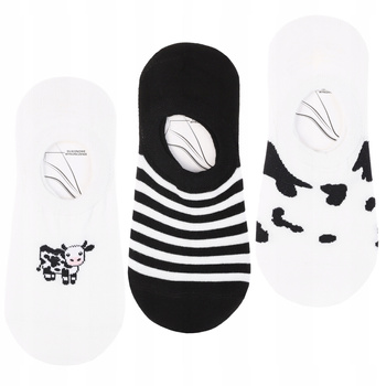 Stopki Niskie Skarpetki Damskie Motyw Krówki Urocze MORAJ 3-pary