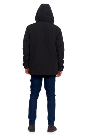 KURTKA ZIMOWA MĘSKA Z KIESZENIAMI I KAPTUREM MODNA WYGODNA MORAJ