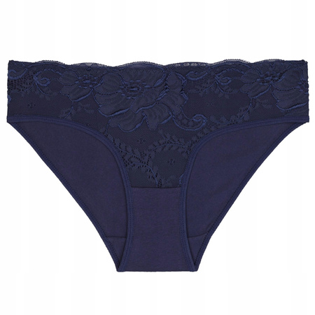 Figi Damskie Bikini Majtki Bawełniane Koronka w Kwiaty Modne 4-pak MORAJ 
