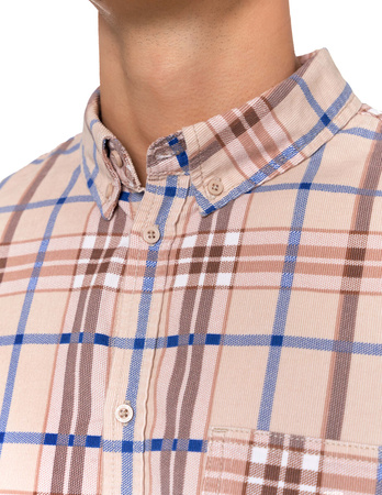 SZTRUKSOWA KOSZULA MĘSKA 100% BAWEŁNA W KRATĘ DŁUGI RĘKAW WYGODNA MORAJ