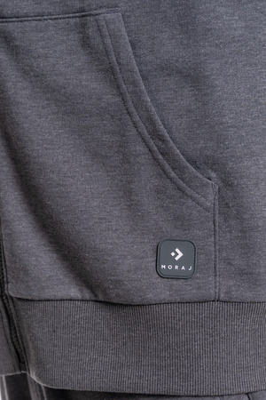 BLUZA MĘSKA KLASYCZNA ROZPINANA GŁADKA Z KAPTUREM WYGODNA MORAJ