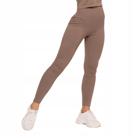 Legginsy Damskie Sportowe Wysoki Stan Kryjące Prążkowane Wygodne MORAJ 