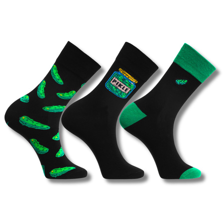 SKARPETY MĘSKIE WYSOKIE MORAJ SKARPETKI W KORNISZONY OGÓRKI 3-PAR