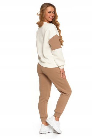 Luźna BLUZA DAMSKA Ocieplana z Napisem Modna Oversize Przez Głowę MORAJ 