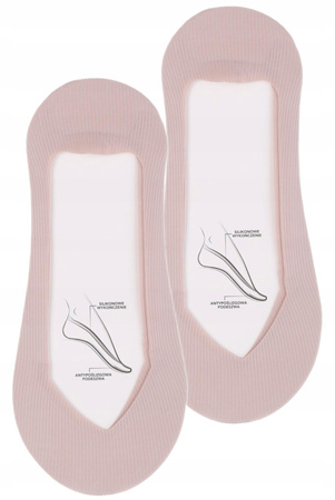 Stopki Niskie Skarpetki Balerinki Laserowo Cięte Różowe MORAJ 1 PARA