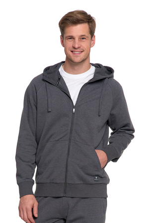 BLUZA MĘSKA KLASYCZNA ROZPINANA GŁADKA Z KAPTUREM WYGODNA MORAJ