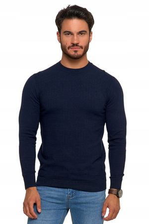Sweter Męski Elegancki Modny Okrągły Dekolt Klasyczny Wiskoza MORAJ 