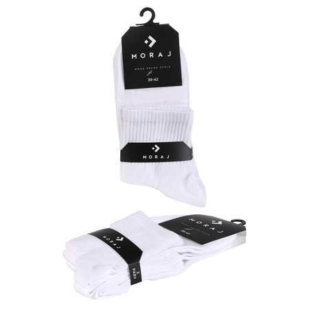 MORAJ Skarpetki 3/4 Białe 3 PARY SOCKS