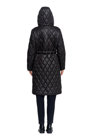 KURTKA DAMSKA DŁUGA PŁASZCZ Z KAPTUREM PIKOWANY NA JESIEŃ MODNY MORAJ