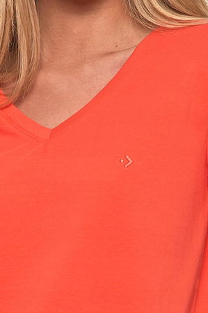T-Shirt Damski Luźna Koszulka Bawełna PREMIUM Wygodna Dekolt V MORAJ 