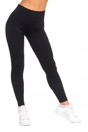 Legginsy Damskie Sportowe Wysoki Stan Kryjące Prążkowane Wygodne MORAJ 