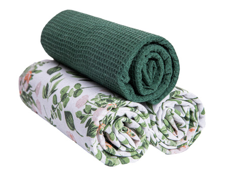 RĘCZNIKI KUCHENNE ELEGANCKIE ŚCIERKI W KOSZYCZKU KWIATKI 40x70 MORAJ 3SZT