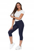Legginsy Damskie 3/4 Wysoki Stan Bawełna 