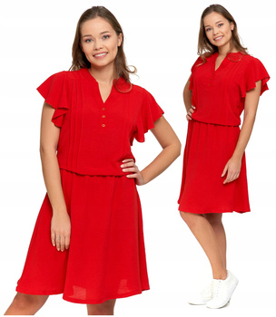 Sukienka Damska Zwiewna Motylkowy Rękaw MORAJ