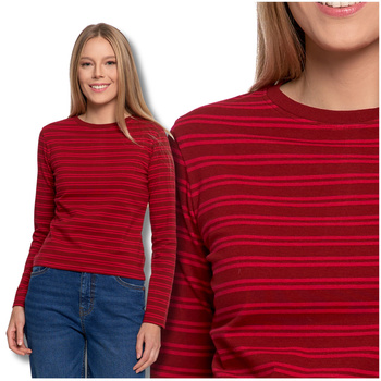 BLUZKA DAMSKA W PASKI KOSZULKA Z DŁUGIM RĘKAWEM KLASYCZNA WYGODNA MORAJ