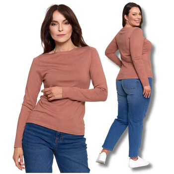 SWETER DAMSKI CIENKI SWETEREK WISKOZOWY DOPASOWANY GŁADKI MORAJ