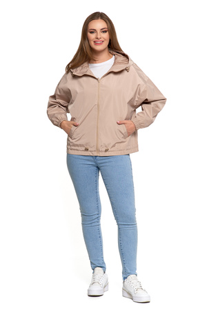 KURTKA DAMSKA PRZEJŚCIOWA Z KAPTUREM LEKKA NA JESIEŃ WYGODNA GŁADKA MORAJ