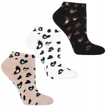 Stopki Skarpetki Damskie Kolorowe Serca Urocze Skarpety MORAJ 3-pary