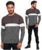 Sweter Męski Elegancki w Paski Okrągły Dekolt Klasyczny Wiskoza MORAJ 