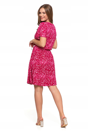 SUKIENKA DAMSKA MINI Zwiewna Kopertowy Dekolt Wiązana Elegancka MORAJ 