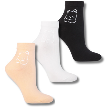 SKARPETKI 3/4 SKARPETY ZA KOSTKĘ DAMSKIE UROCZE MISIE KLASYCZNE 3-PAK