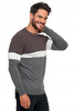 Sweter Męski Elegancki w Paski Okrągły Dekolt Klasyczny Wiskoza MORAJ 