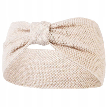 Urocza OPASKA NA GŁOWĘ Damska na uszy z Kokardką Dzianinowa Elegancka MORAJ