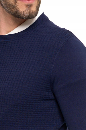 Elegancki SWETER MĘSKI Klasyczny Okrągły Dekolt Modny Kolor MORAJ 