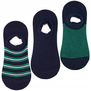 Skarpetki Męskie Niskie Stopki Silikon do kostki w Paski MORAJ 3-pak