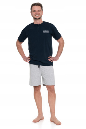Piżama Wygodna Męska T-Shirt na Krótki Rękaw Szorty Bawełniana MORAJ 