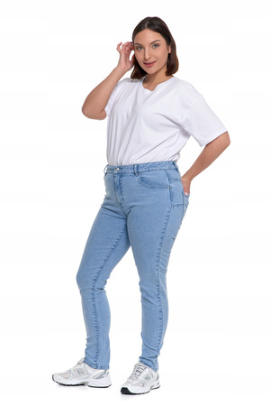 Jeansy Spodnie Damskie Rurki z Wysokim Stanem Klasyczne Skinny MORAJ 