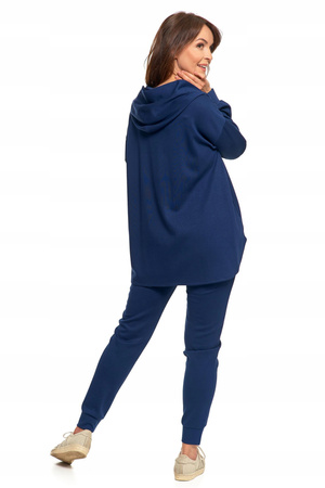 Elegancka BLUZA DAMSKA Oversize z Kapturem Stylowa Dekolt Serek MORAJ