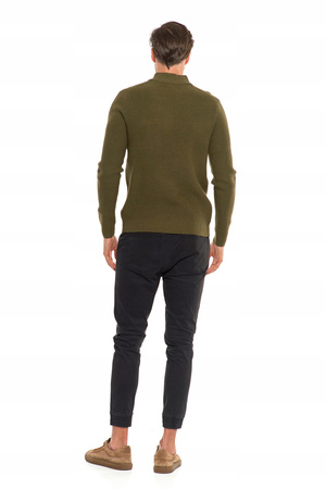 Sweter Męski Ze Stójką Zapinany Pod Szyją Elegancki Sweterek Ciepły MORAJ 