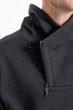 ELEGANCKA BLUZA MĘSKA OCIEPLANA Z WYSOKĄ STÓJKĄ ROZPINANA GŁADKA MORAJ