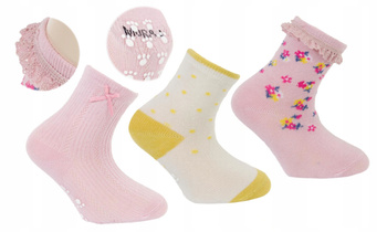 Skarpetki Dziecięce Antypoślizgowe ABS Wysokie Bawełniane MORAJ 3-pary