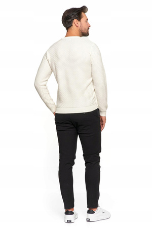 SWETER MĘSKI Elegancki Klasyczny z teksturą Modny Bawełniany MORAJ