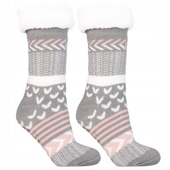 Ciepłe Skarpety z Kożuszkiem Grube Skarpetki ABS r. uni MORAJ na Prezent