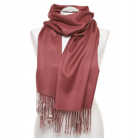 Szal Damski Dwustronny z Frędzlami Elegancki Szalik Cienki Dwa Kolory MORAJ