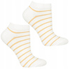 Skarpetki Damskie Stopki do Kostki Klasyczne HAFT Paski MORAJ 3-pary