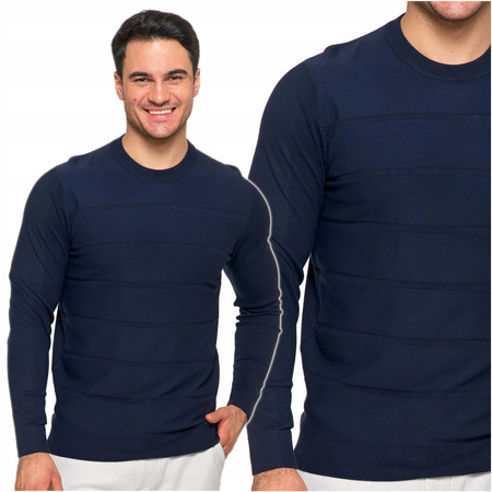 Elegancki Sweter Męski Okrągły Dekolt Klasyczny z Wiskozy Wygodny MORAJ 