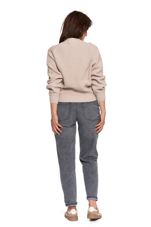 CIEPŁY SWETER DAMSKI KARDIGAN SZEROKIE RĘKAWY ELEGANCKI KLASYCZNY MORAJ